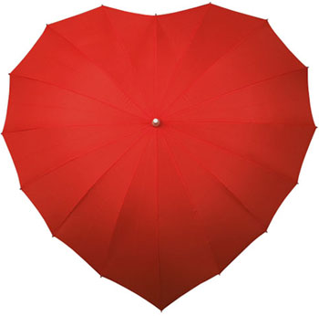 Paraguas en forma de corazón